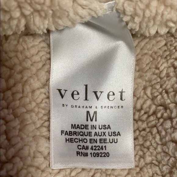 Velvet Hoodie M Brown Sherpa Zip-Up by Graham & Spencer Cozy Streetwear Jacket - Picture 7 of 8